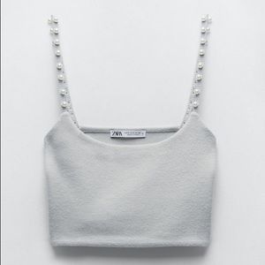 Zara Pearl Crop Top NWT